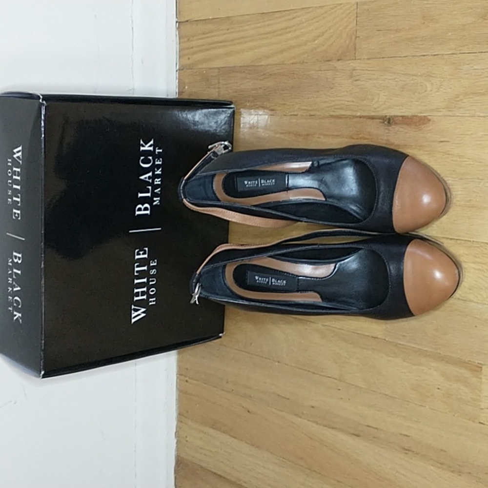White house | Black Market "Moriah" black vachetta wedge - Picture 2 of 11